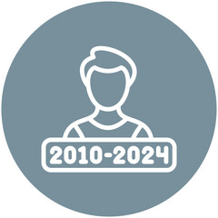 Generation Alpha vector icon illustration of Generation Gap iconset.