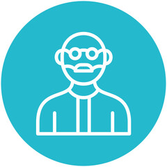 Elderly Man vector icon illustration of Generation Gap iconset.