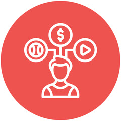 Different Interests vector icon illustration of Generation Gap iconset.