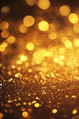 Beautiful yellow color glitters for background, with bokeh