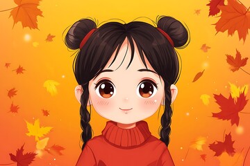 Cute little girl smiling in autumn