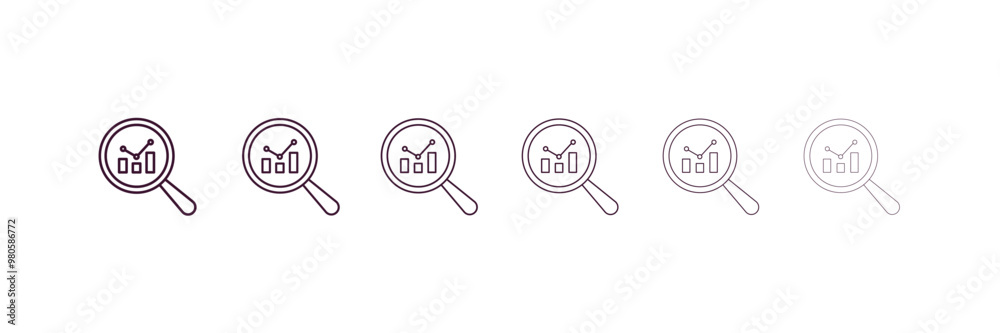 Poster analysis outline icon. linear vector from human resources concept. 6 different line style analysis i
