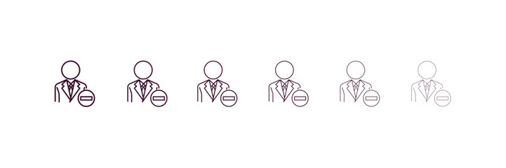 Obraz premium attrition outline icon. Linear vector from human resources concept. 6 different line style attrition icon included thin, light, regular, medium, bold, black