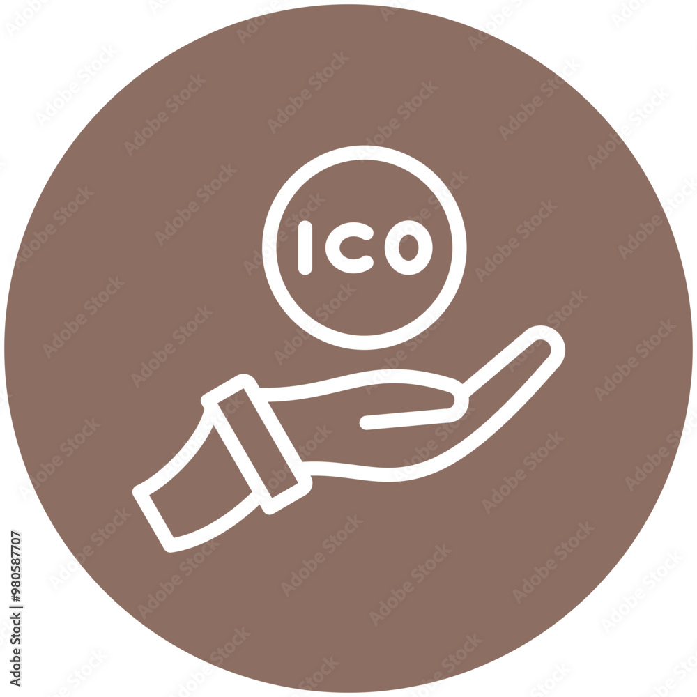 Canvas Prints initial coin offering vector icon illustration of cryptocurrency iconset.