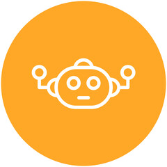 Robot Head vector icon illustration of Robotics iconset.