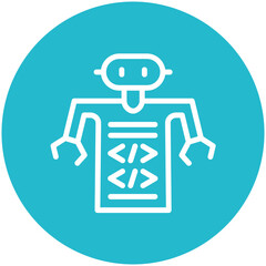 Programmed Robot vector icon illustration of Robotics iconset.