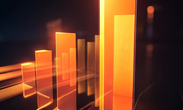 Abstract Golden Bars on Reflective Surface