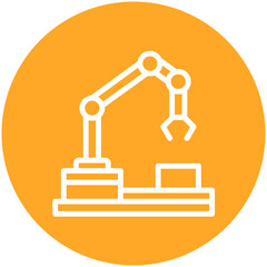 Fototapeta premium Assembly Machine vector icon illustration of Robotics iconset.