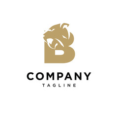 Letter B Tiger Head Elegant logo icon vector