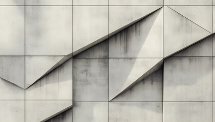 Obraz premium Clean, sharp geometric patterns in neutral tones, giving off a sleek, modern vibe