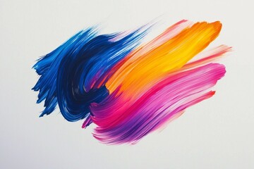 Obraz premium Minimalist colorful brushstroke on a clean background 