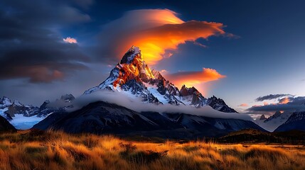 dramatic torres del paine national park, patagonia, rugged peaks the rugged peaks of torres del paine tower over the windswept landscape. 