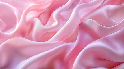 Obraz premium Soft Pink Silk Fabric with Elegant Waves and Folds Creating a Luxurious and Delicate Texture