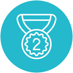 Silver Medal vector icon illustration of Achievements iconset.