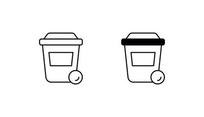 Trash Bin icon design with white background stock illustration