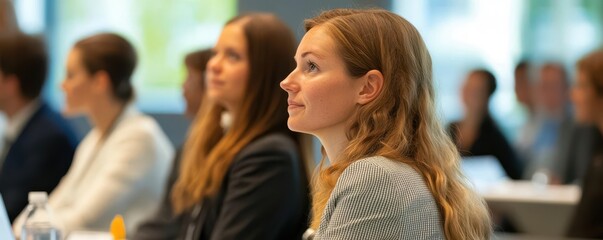 Team members attending a seminar on work-life balance, part of a corporate wellness initiative
