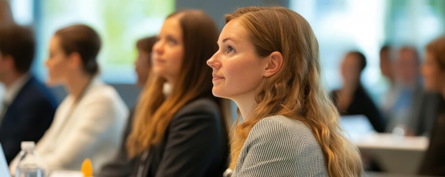 Team members attending a seminar on work-life balance, part of a corporate wellness initiative