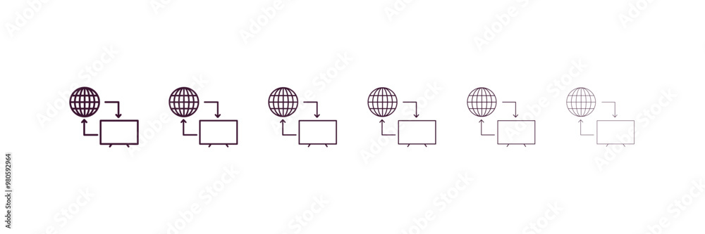 Poster remote access outline icon. linear vector from internet security concept. 6 different line style rem