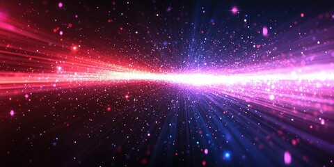 Obraz premium Abstract cosmic background with vibrant light and particles.