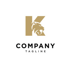 Letter K Tiger Head Elegant logo icon vector