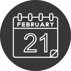 21 February Vector Icon Design