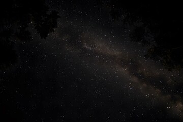 Starry sky, Milky Way galaxy at the center of the frame, dark background