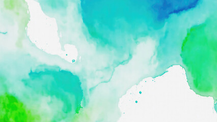 Cyan, Blue, and Green Liquid Fluid Texture Abstract Watercolor Background