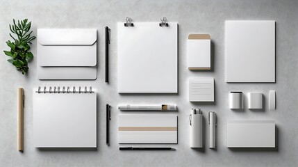 Blank stationery set for branding and design mockups.