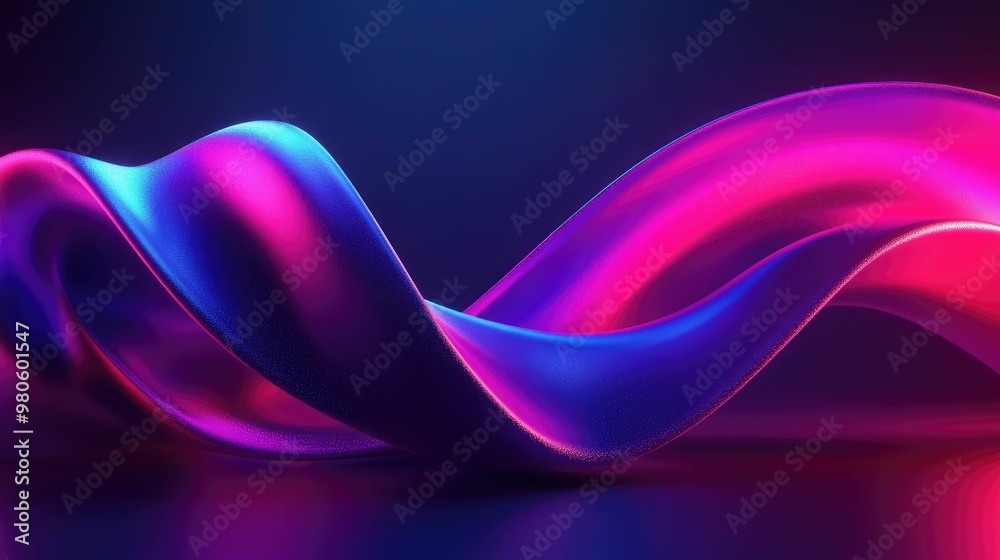 Sticker Abstract colorful wave design with smooth gradients and light.