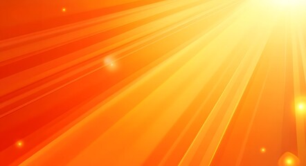 Obraz premium Bright sunburst orange and yellow background with rays of light, illustration. Bright orange sun rays with light beams on a flat background, glowing radiance effect, 