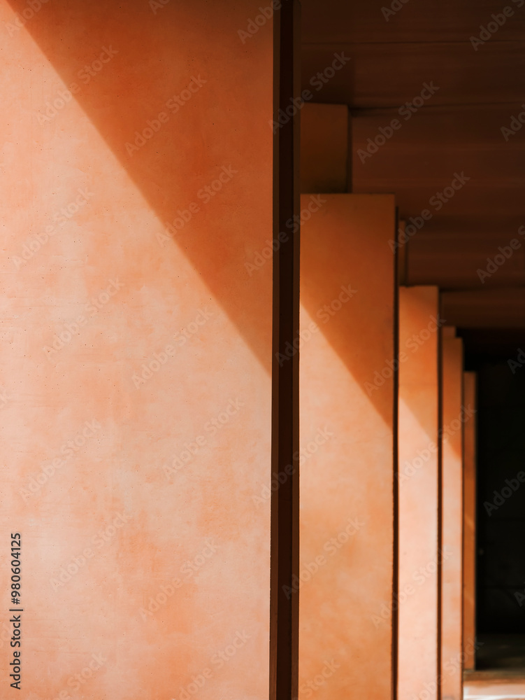 Aufkleber Building Columns perspective shade shadow Architecture details Abstract background 