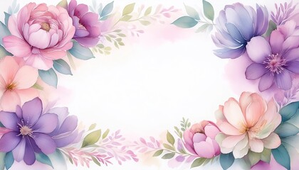 Delicate floral border in soft hues