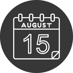 15 August Vector Icon Design