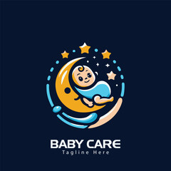 Obraz premium Logo Baby Care logo design Cute Baby Logo Design baby shop icon logo generative ai 