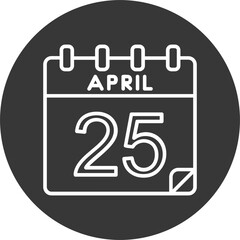 25 April Vector Icon Design