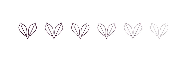 Obraz premium cherry leaf outline icon. Linear vector from nature concept. 6 different line style cherry leaf icon included thin, light, regular, medium, bold, black