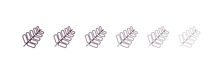 gooseberry leaf outline icon. Linear vector from nature concept. 6 different line style gooseberry leaf icon included thin, light, regular, medium, bold, black