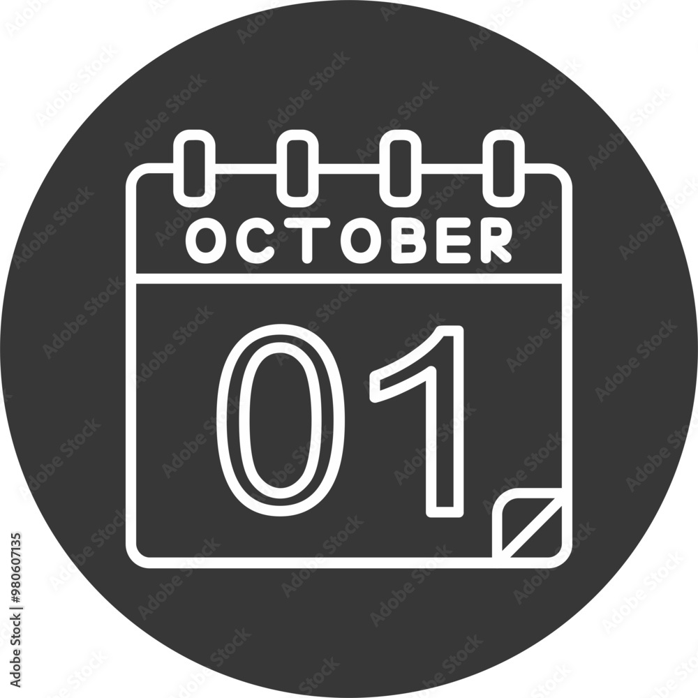 Poster 1 October Vector Icon Design