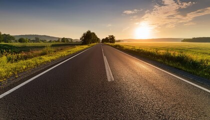 Fototapeta premium Empty road at sunset