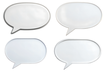 Set of message bubbles on a transparent background. Concept of advertising, thoughts and promotion