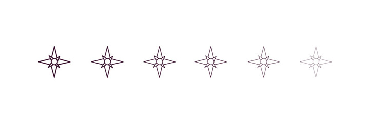 Fototapeta premium starfish outline icon. Linear vector from nautical concept. 6 different line style starfish icon included thin, light, regular, medium, bold, black