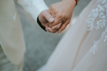 bride and groom hands