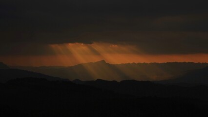 sunset in the mountains