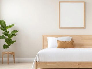 Open-plan kids' bedroom with a simple bed, light wood furniture, and playful, minimalist decor, kids' room, spacious design