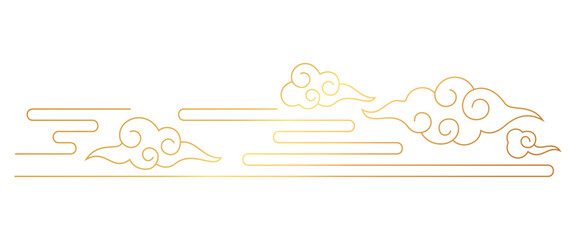 Chinese Cloud Line Background Vector