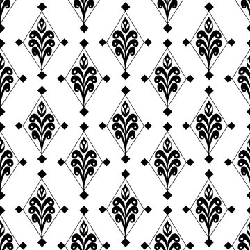 Seamless pattern with black and white tone.