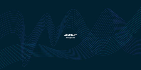 dark blue background with bright abstract wave lines. eps 10