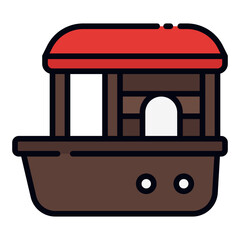 Houseboat filled line icon