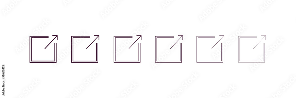 Poster hyperlink outline icon. linear vector from programming concept. 6 different line style hyperlink ico
