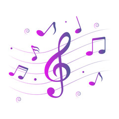 Music notes symbol. vector illustration